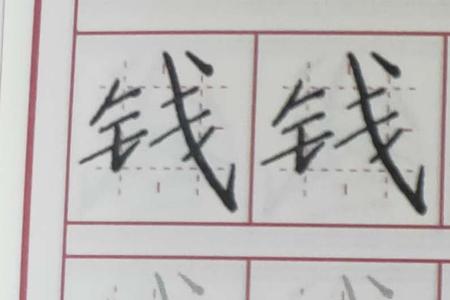 钱字旁怎么写