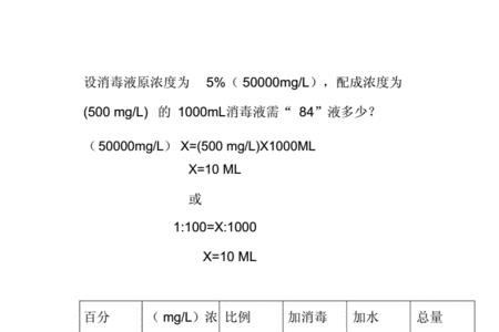 污水处理消毒液的配比