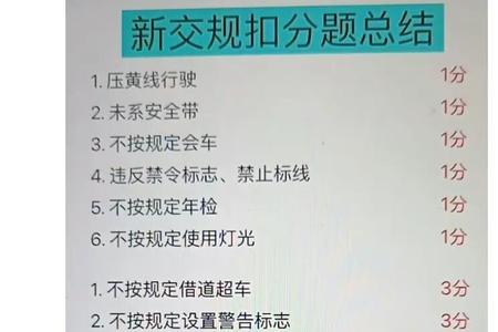 a3科目一罚款扣分题技巧