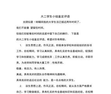 班长对学生的鉴定评语