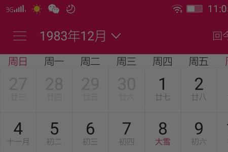 1983年7月初4阳历是几月几号