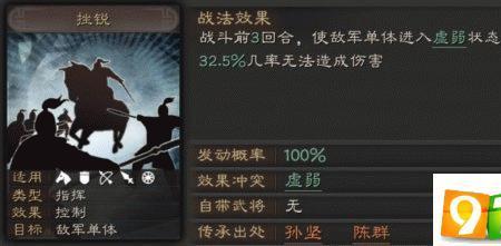 三国志驱散能破御敌吗