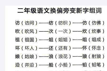 爱换偏旁变新字