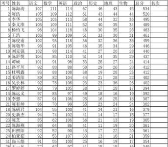 七年级成绩总分是多少