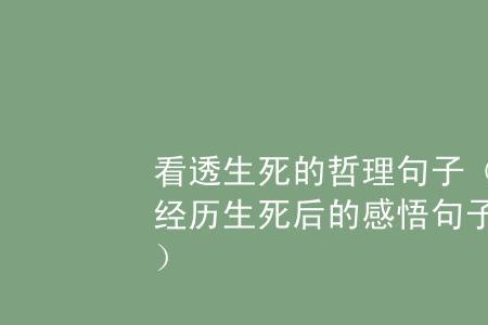 看过生死离别后的心情