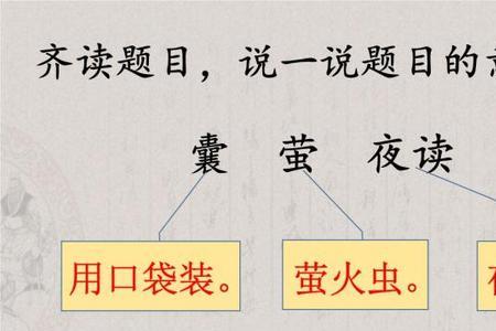 囊萤夜读文言文停顿