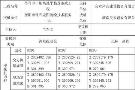 控制点交接记录如何填写