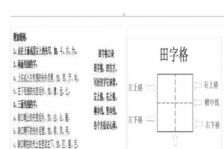 白鱼田字格写法