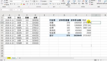 5分钟学会excel数据透视表