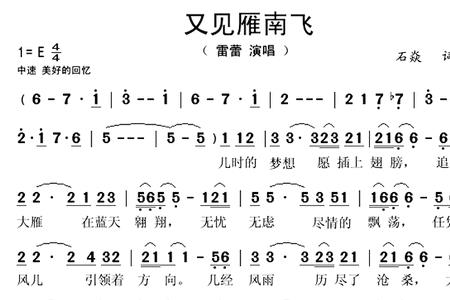 南雁一起飞歌词