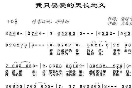 歌词有天长地久的流行歌曲