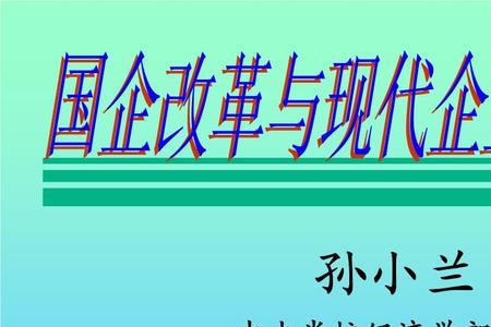 1994年现代企业制度改革目标要求