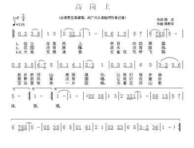 我站在高岗上原唱