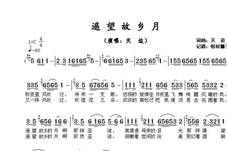 遥望家乡的明月歌词