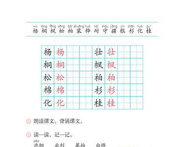 二年级课文树之歌读后感20字