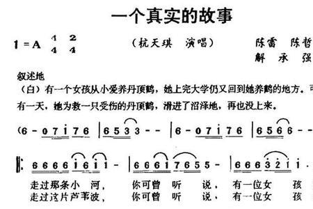 歌曲一个真实的故事原唱