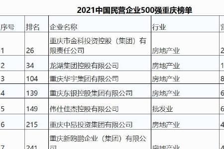 民企500强排名完整版