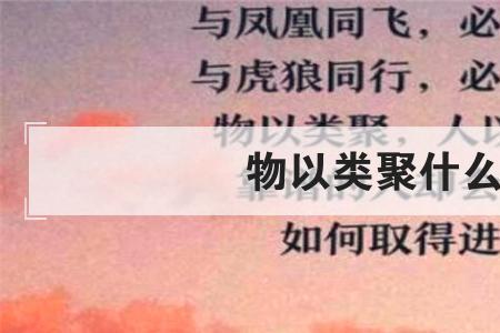 物以类聚什么意思