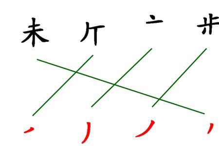 一撇的正确田字格写法