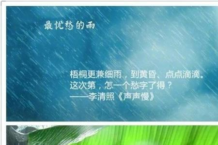 古诗中心情悲伤时形容雨的词语