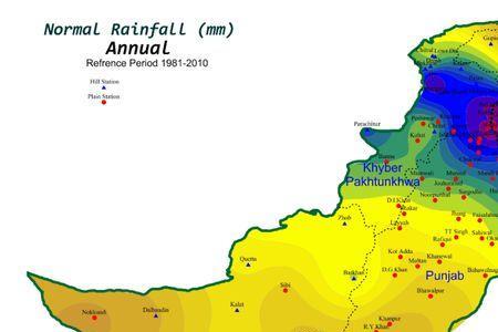 巴基斯坦气候详细地图