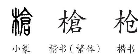 枪字的汉字演变怎么写