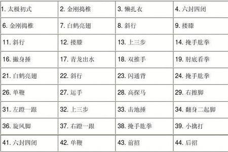 陈式38式太极拳背向口令