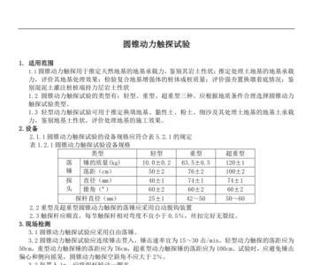 动力触探试验规范标准