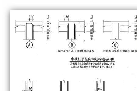 框架柱中柱的角筋是否采用弯锚