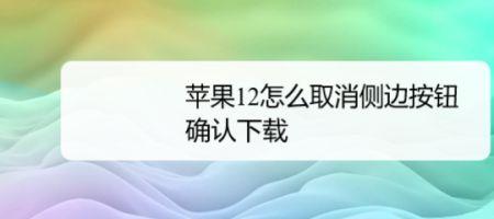 苹果安装app怎么取消侧边按钮确认