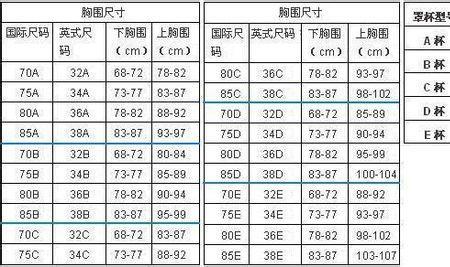 上胸围75是多少杯