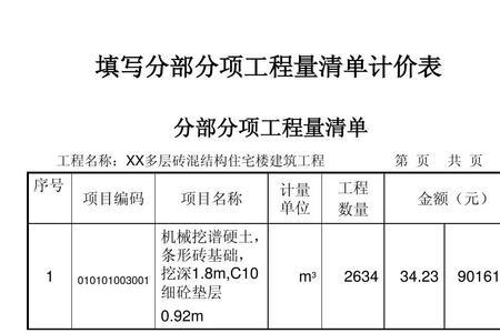 子分部工程数量怎么填写