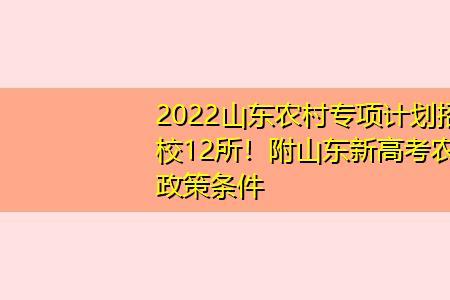 2022农村专项计划申请流程