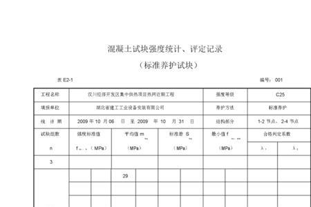 混凝土试件强度评定标准