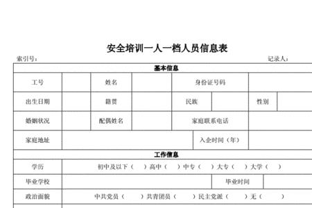 安全培训一人一档包括哪些内容