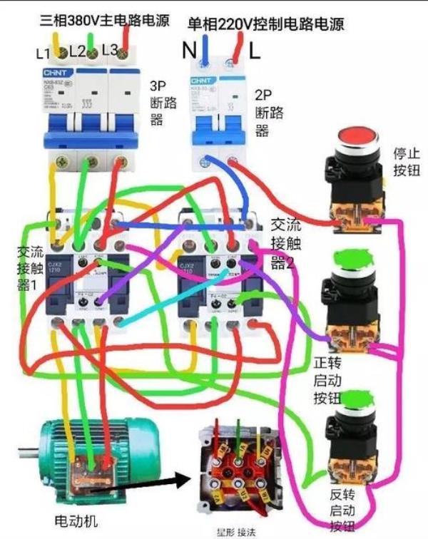 380v交流接触器互锁接线方法