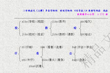 处给多音字注音，并组词