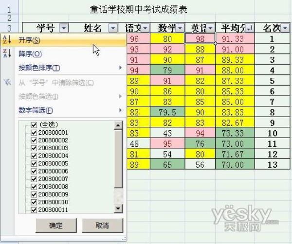 如何用电子表格Excel按成绩分组