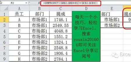 sumproduct函数的公式讲解