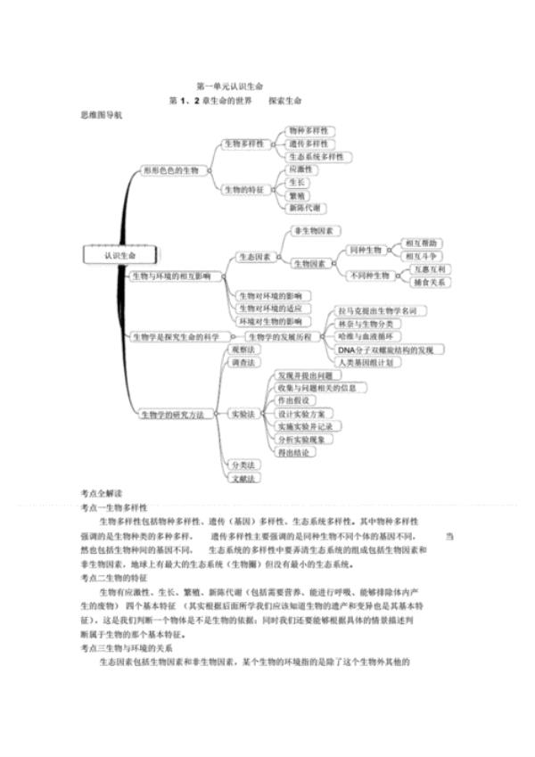 初中生物科学思维包括