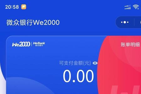 微众银行2000备用金0元什么意思