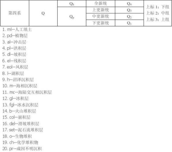 冲湖积层的地层代号