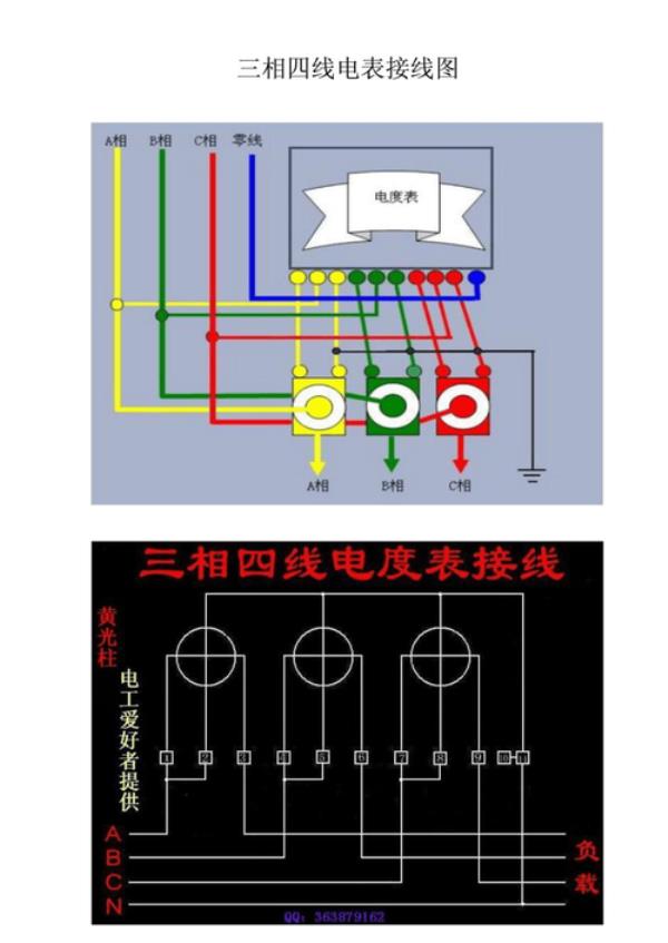 多个三相电表接法