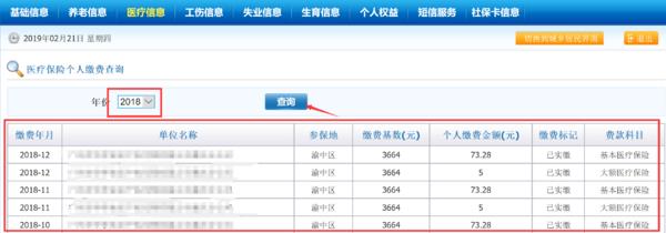 医疗保险缴费记录查询系统入口