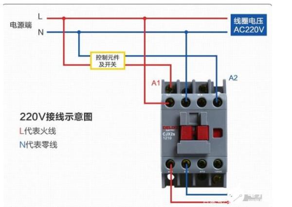 220v接触器自锁带指示灯接法