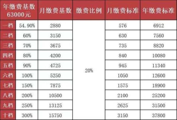 2022年温州灵活就业缴费标准表