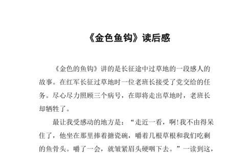 看了金色的鱼钩使我陷入了沉思