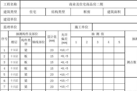 保护层厚度对照表