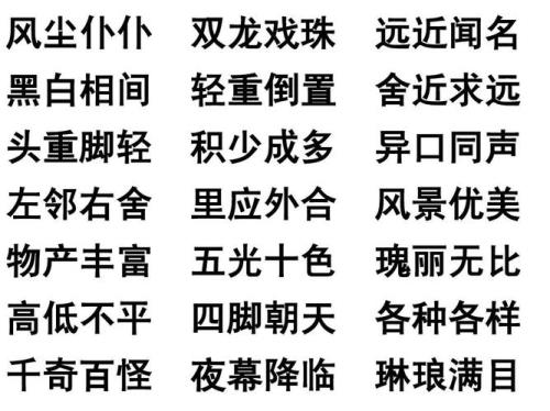 什么什么忠贞四字成语三年级