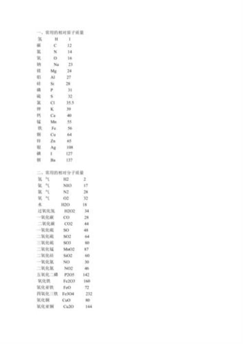 o的相对分子质量